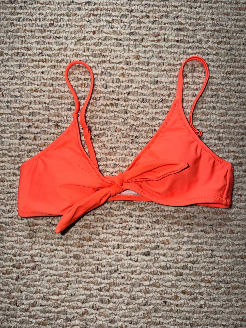 Cupshe Bright Orange Tie-Front Bikini Top
